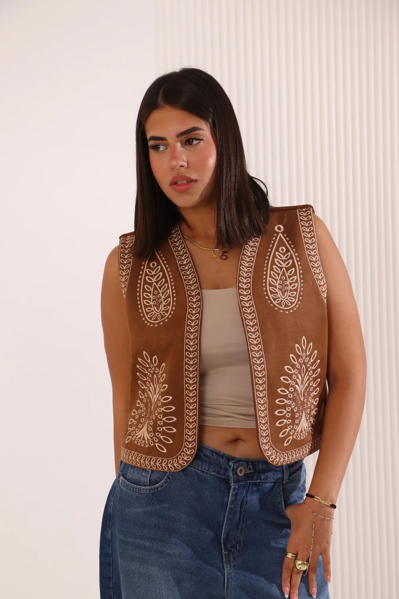 joy camel + leather pants