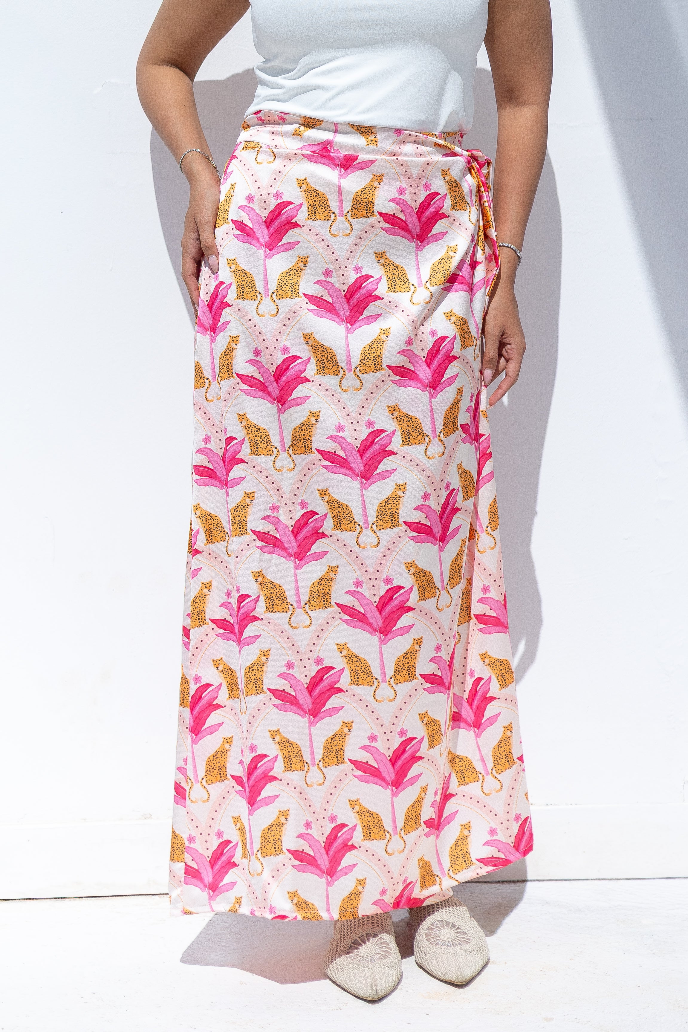 Pink leopard skirt
