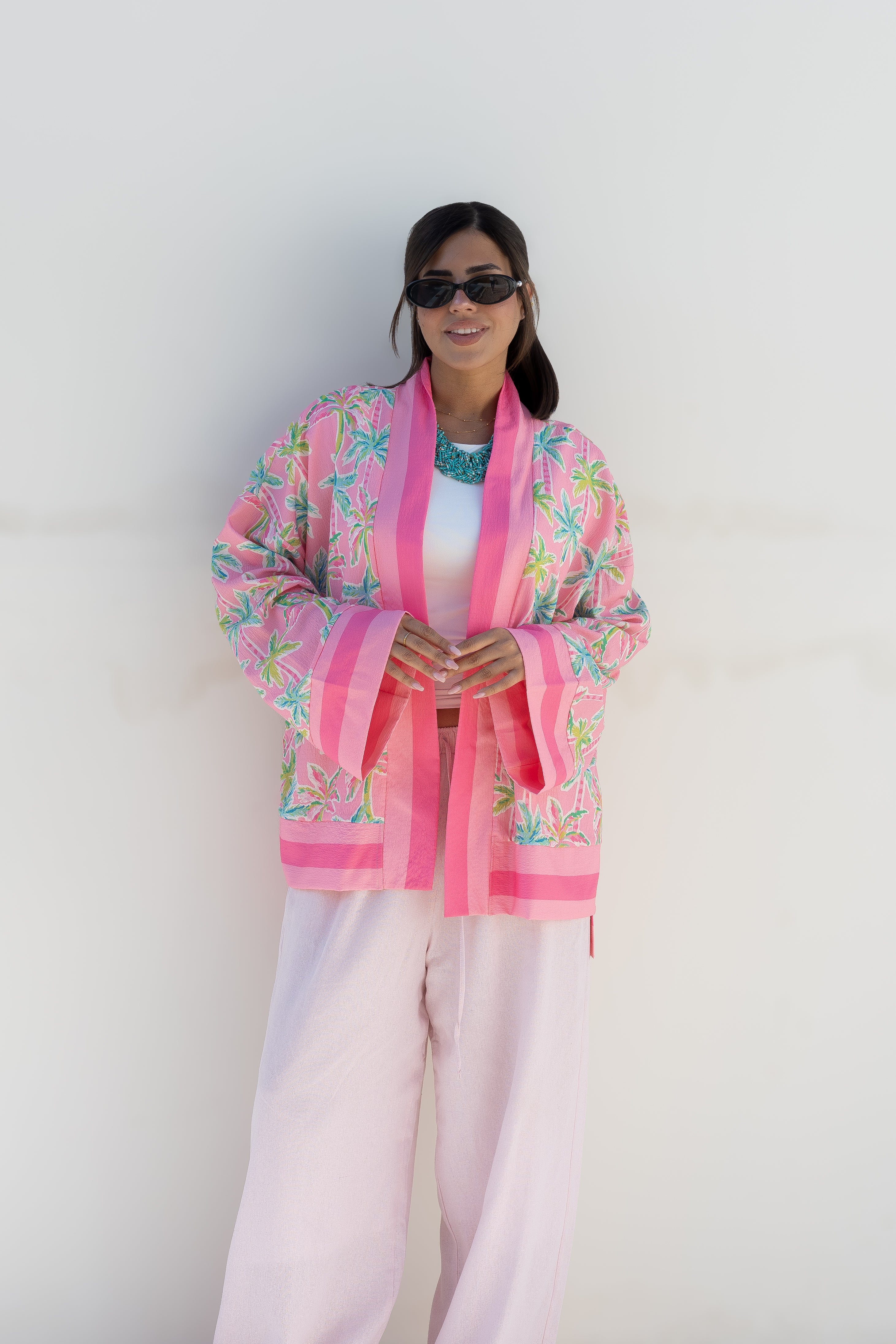 Tropical pink cardigan