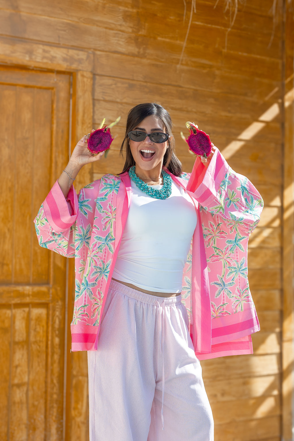Tropical pink cardigan
