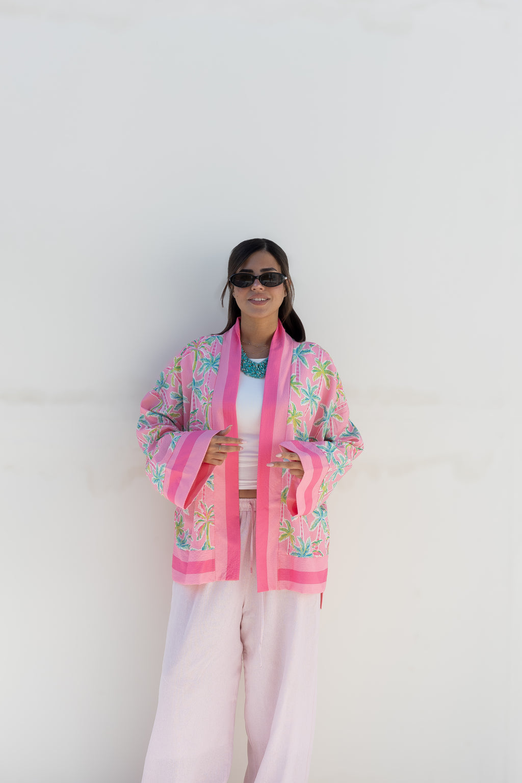 Tropical pink cardigan