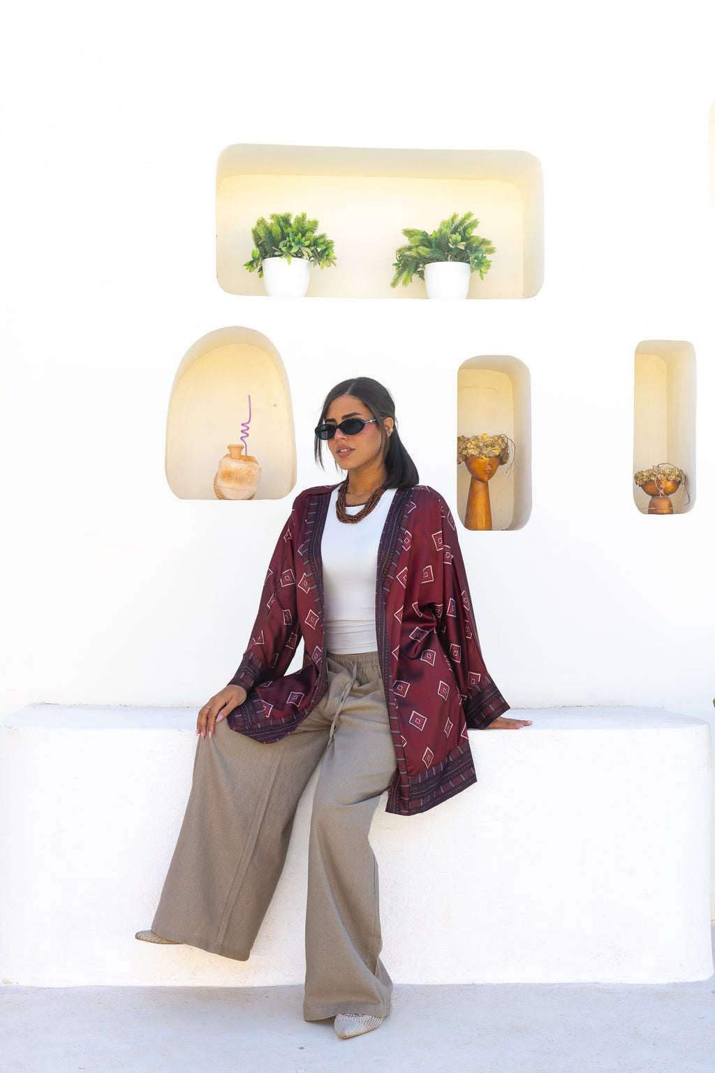 Burgundy Bloom Kimono