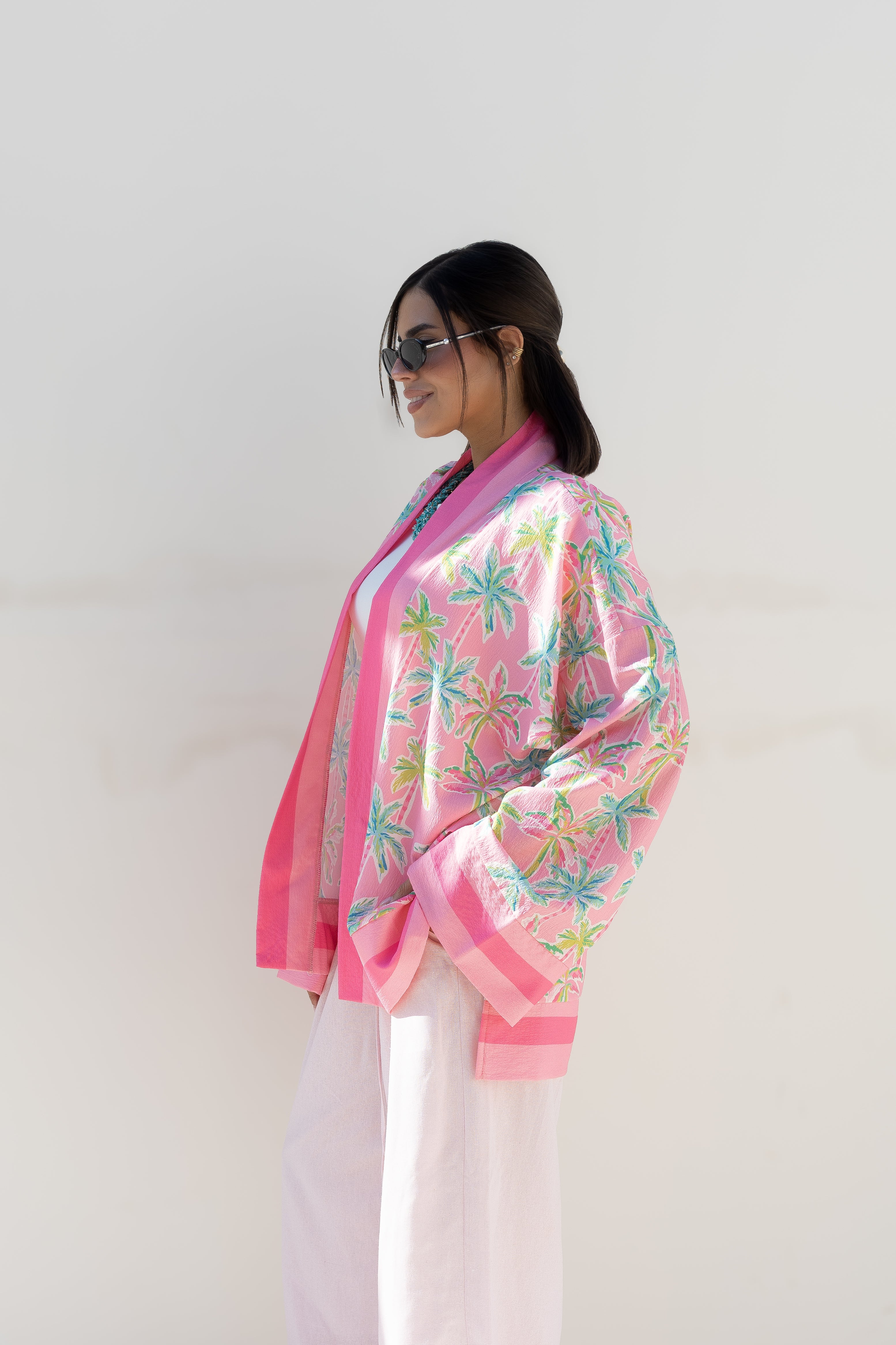 Tropical pink cardigan