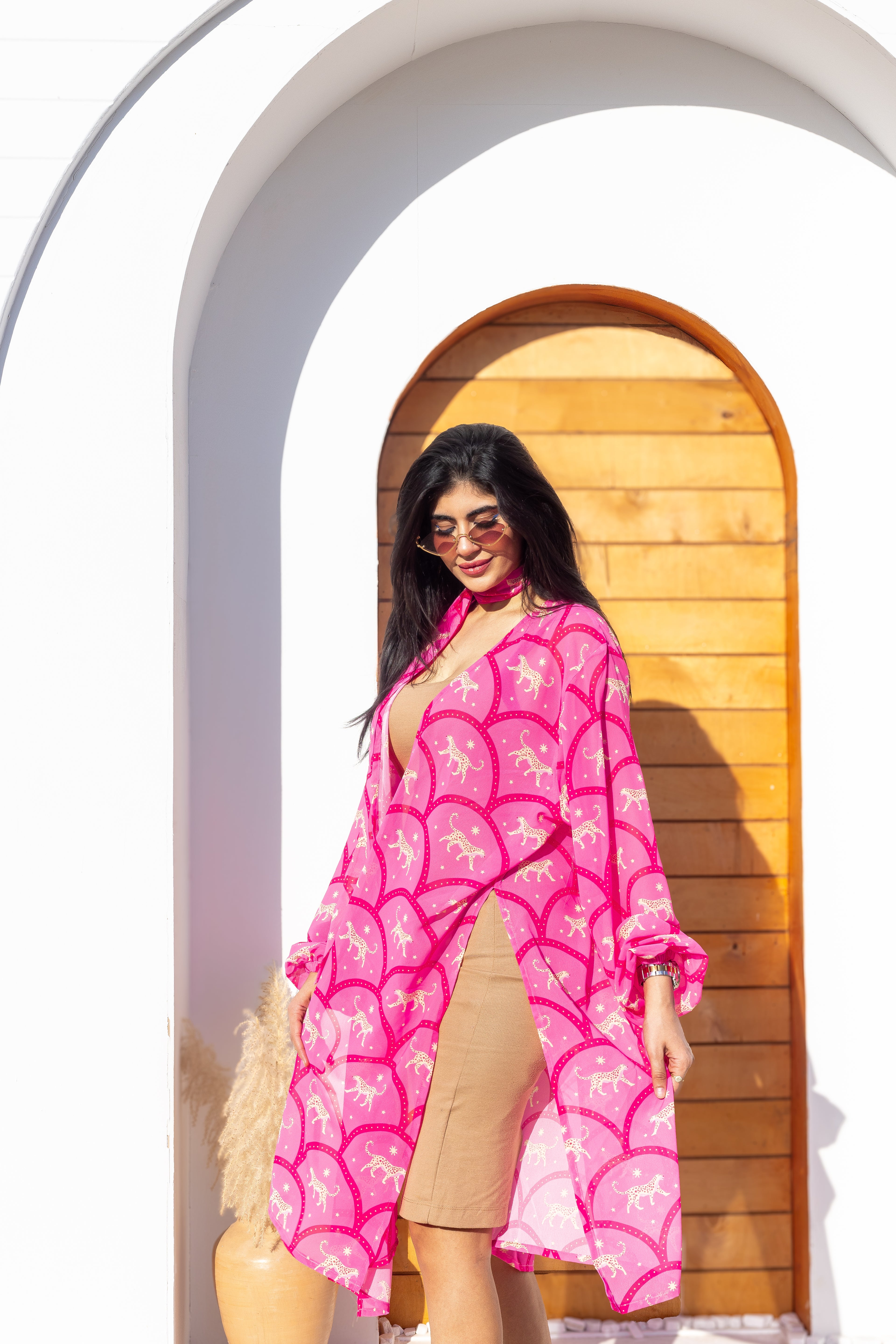 Pinky leopard cardigan