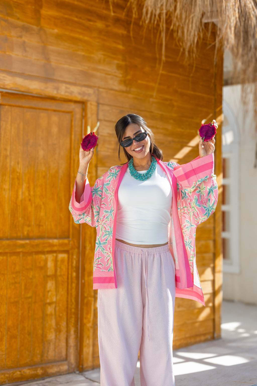 Tropical pink cardigan
