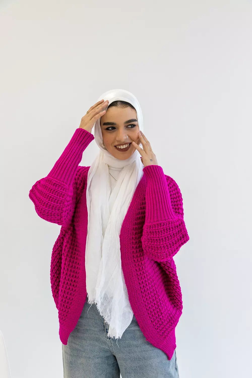 Wool knitting cardigan