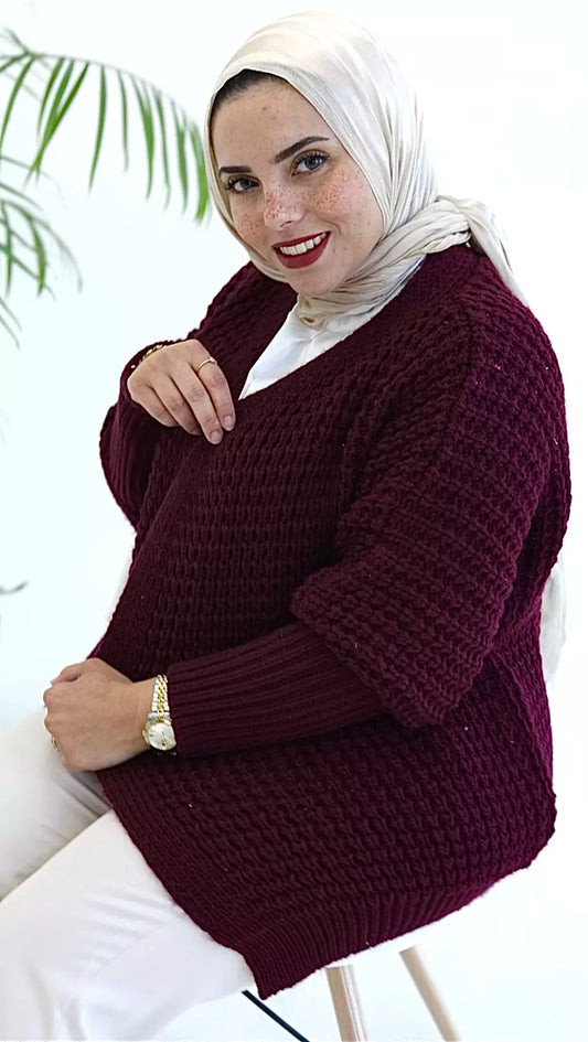 Wool knitting cardigan