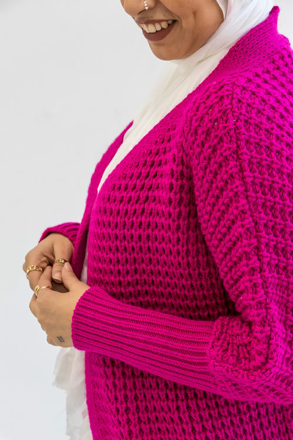 Wool knitting cardigan