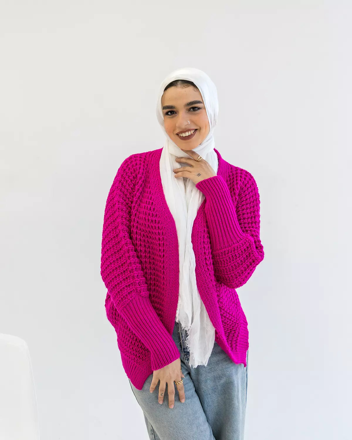 Wool knitting cardigan