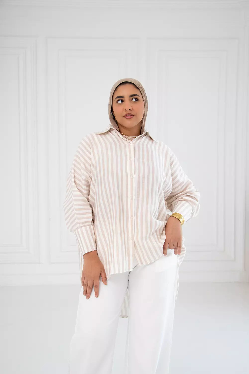 Oversized striped shirt